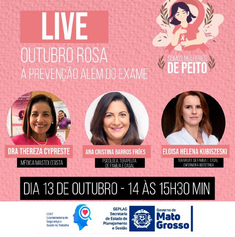 Seplag promove live sobre prevenção ao câncer de mama
