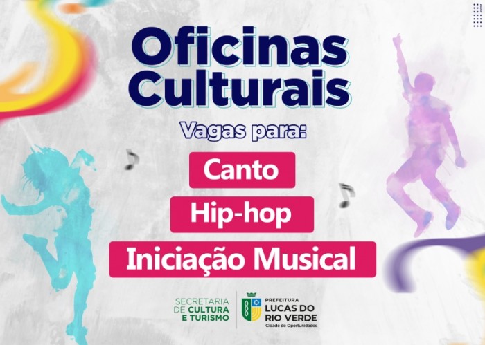 Oficinas culturais de Canto, Hip-hop e Iniciação Musical estão com vagas abertas