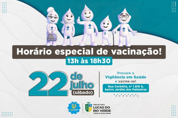 Mais uma etapa de vacinação será realizada neste sábado (22)