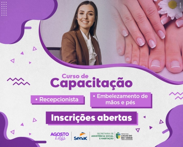 Inscrições abertas para cursos alusivos a campanha Agosto Lilás
