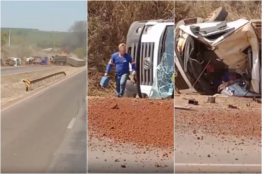 Motorista morre em acidente envolvendo três veículos de carga na BR-163