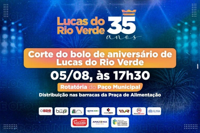 Lucas 35 anos: Distribuição dos bolos será realizada neste sábado (05)