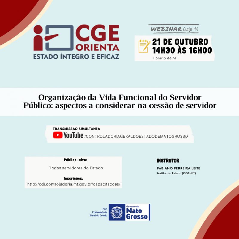 CGE abre inscrições para capacitação online sobre Organização da Vida Funcional do Servidor