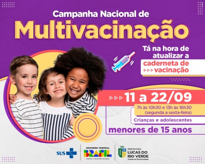 Campanha Nacional de Multivacinação começa nesta segunda-feira (11)