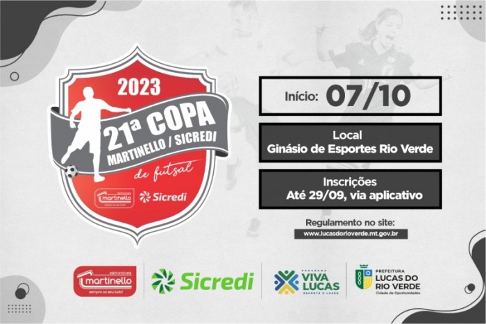21ª Copa Martinello/Sicredi de Futsal está com inscrições abertas