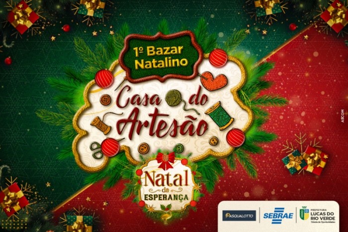 Bazar Natalino da Casa do Artesão acontece no dia 08 de novembro