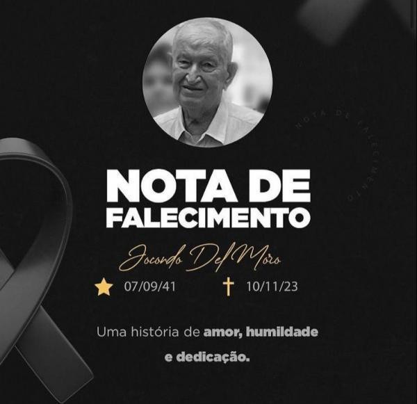 Câmara de Sorriso lamenta o falecimento do pioneiro Jocondo Del Moro