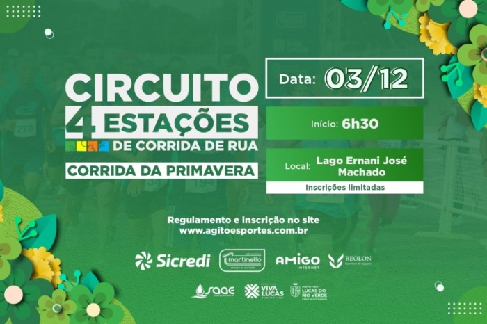 Inscrições abertas para a Corrida da Primavera em Lucas do Rio Verde