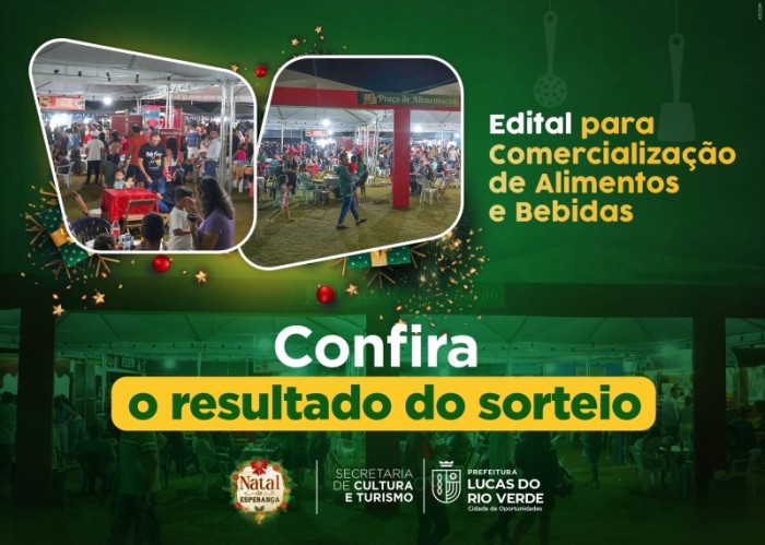 Cultura divulga resultado do sorteio para praça de alimentação do Natal
