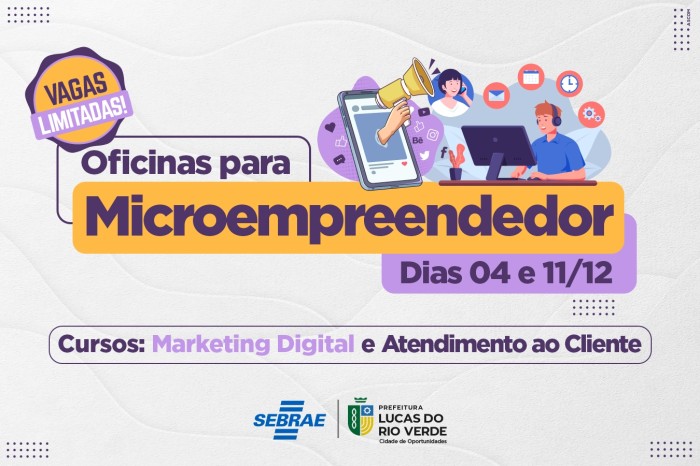 Oportunidade para MEI: Inscrições abertas para oficinas de Marketing e Atendimento ao Cliente