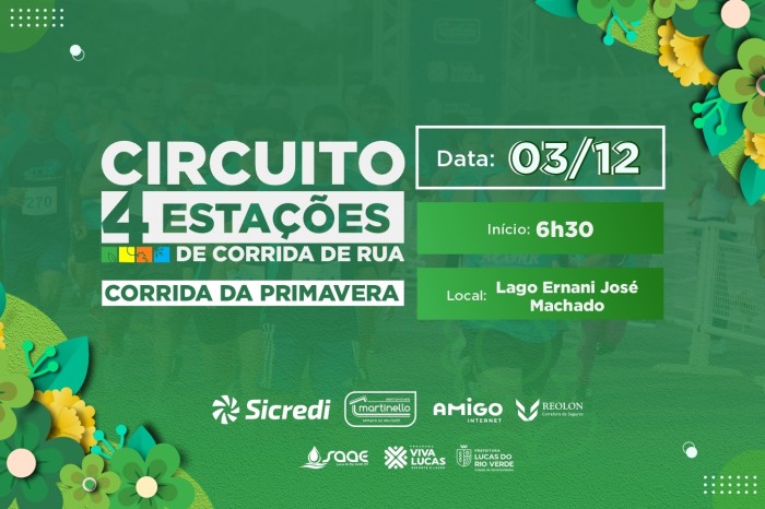 Corrida da Primavera: Entrega de kits será neste sábado (2)