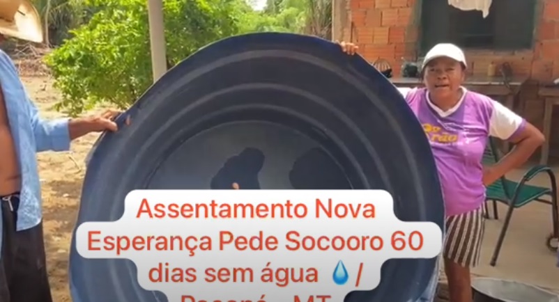 Moradores de Poconé estão há 3 meses sem água e pedem socorro; veja vídeo 