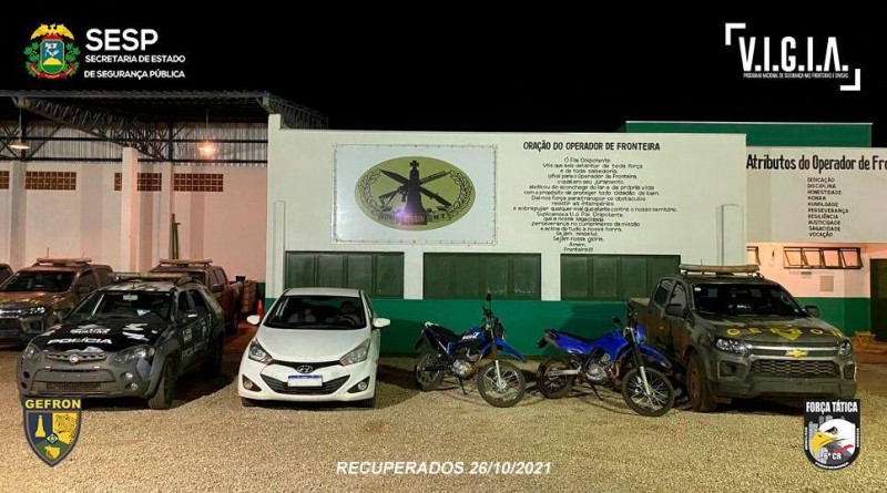 Gefron impede que três veículos roubados fossem levados para a Bolívia