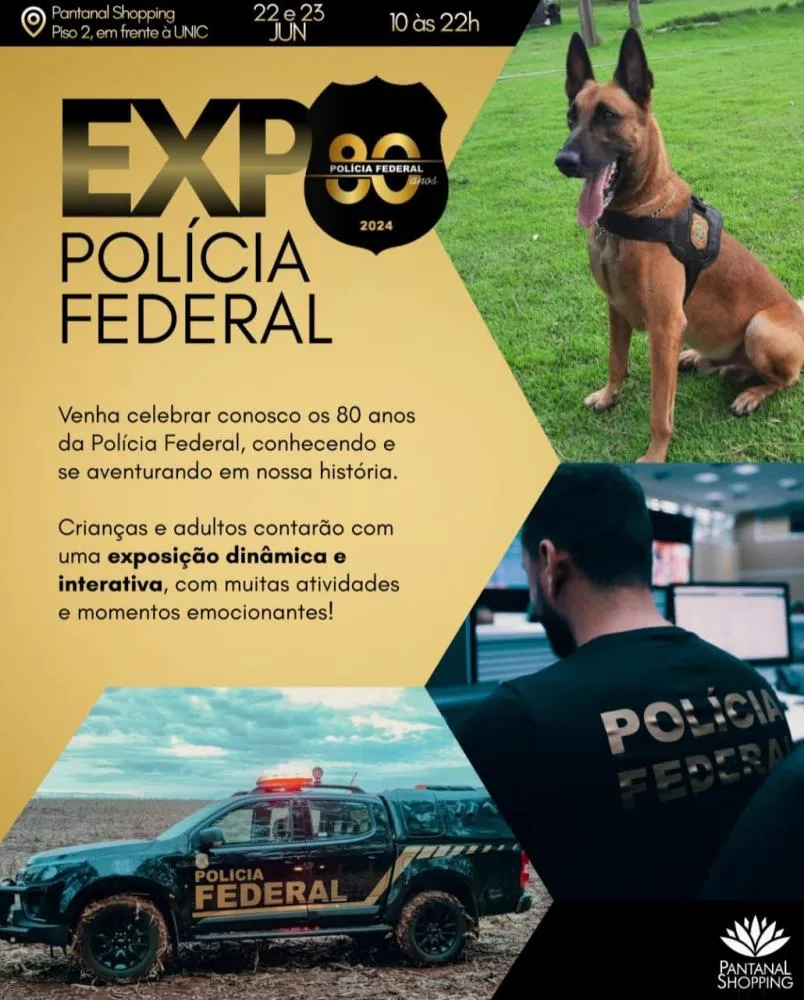 Polícia Federal realiza exposição interativa no Pantanal Shopping