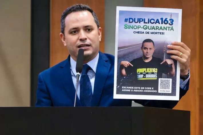 Na tribuna, Diego promove abaixo-assinado para duplicar a BR-163