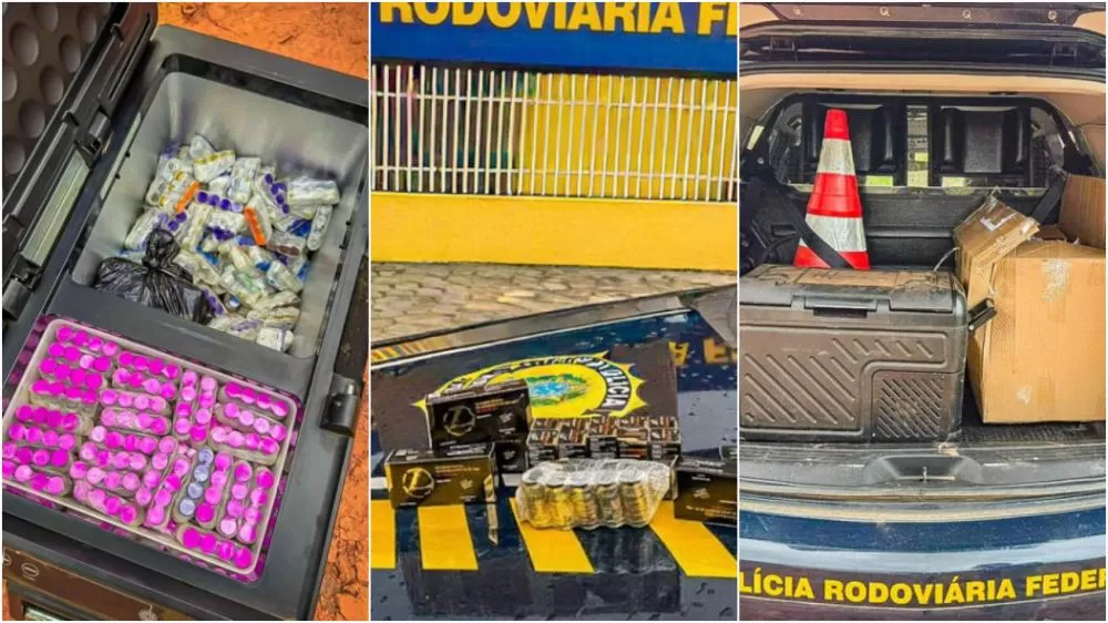 PRF apreende caminhonete com anabolizantes e 1,2 mil “canetas emagrecedoras” na BR-163