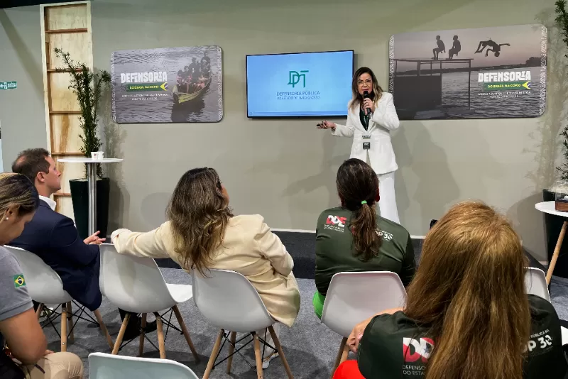 Defensoria Pública de MT apresenta projetos de sucesso sobre justiça climática na abertura da COP30