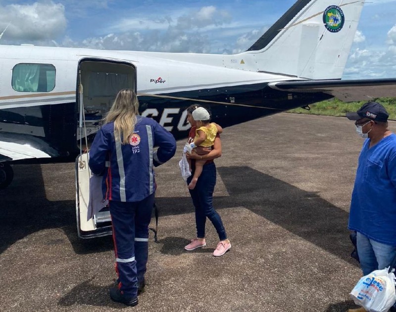 Ciopaer realiza transporte aeromédico de criança vítima de acidente doméstico