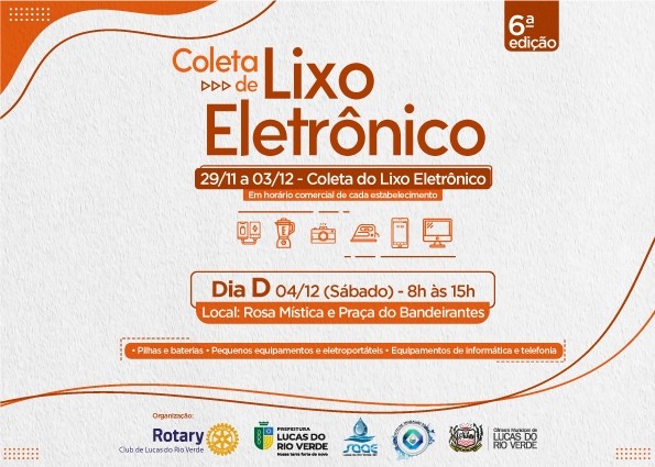 Lixo eletrônico pode ser descartado em 9 pontos de coleta nesta semana
