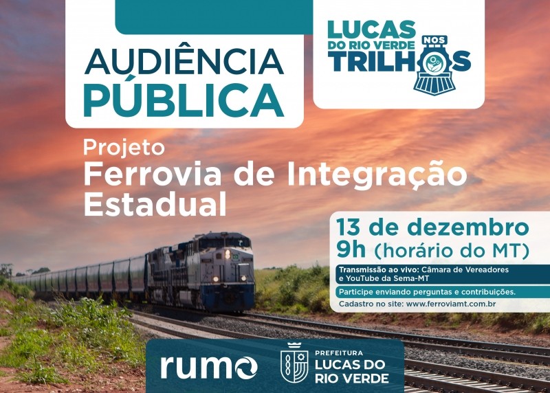 Audiência pública sobre a ferrovia acontece na próxima segunda-feira (13)