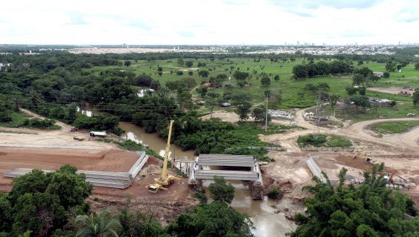 Levantamento da ponte de concreto do Contorno Leste evolui de forma célere e chega às etapas finais